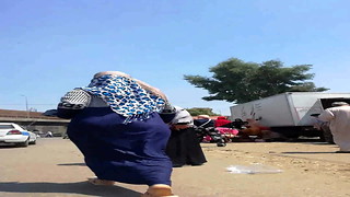 Hijab big ass shaking her ass in the street - marat el ars